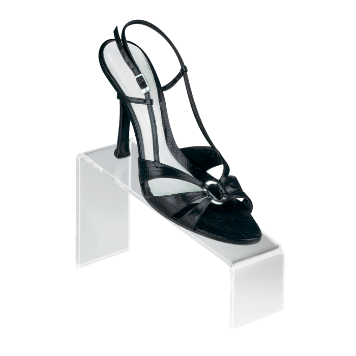 Angled shoe stand for retail displays