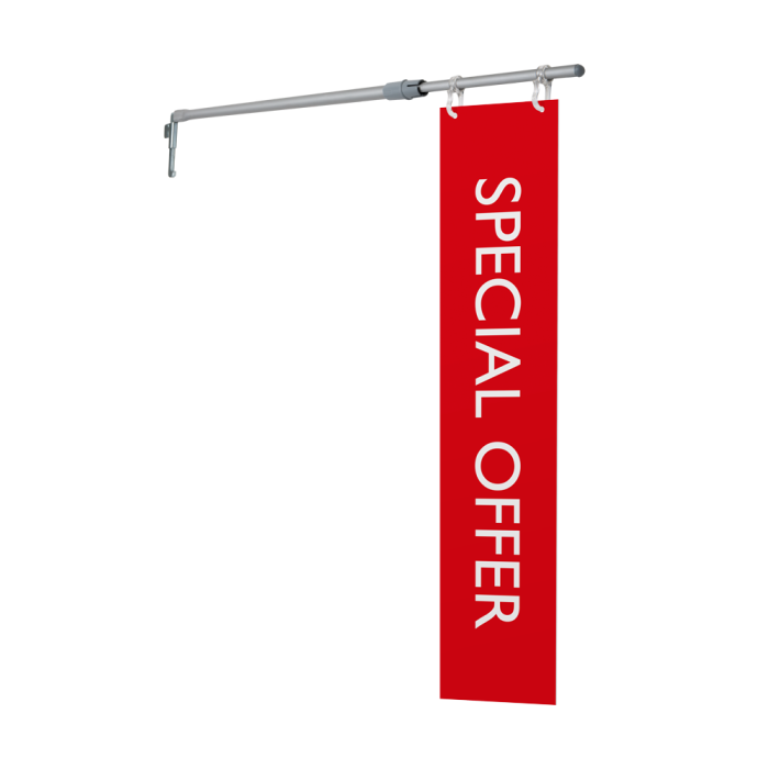 Aisle sign fixing available with optional printed aisle sign