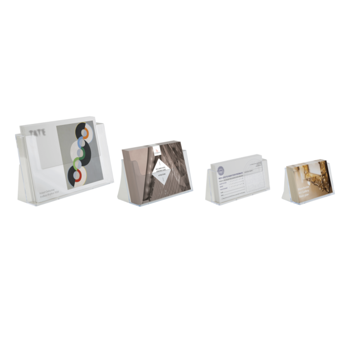 Landscape countertop leaflet holders in A4, A5, 1/3 A4 and A6