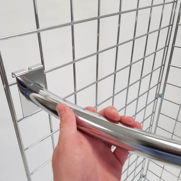Curved Clothes Rail For Gridwall Corner Clothes Rail