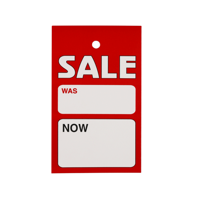 Was and Now Sale Label