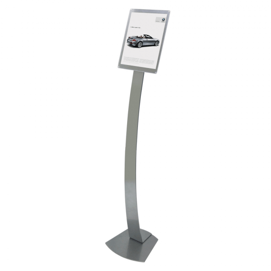 Pedestal Sign Holder Stand Silver 18x24 Inch Double Sided Slide-In Aluminum  Poster Frame Floor Standing