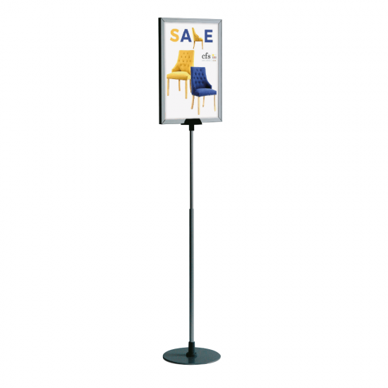 Aluminium Showcard Stand with steel base