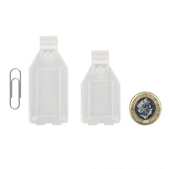 Clear Swing Tags x 100 Plastic Euro Hook Swing Tags