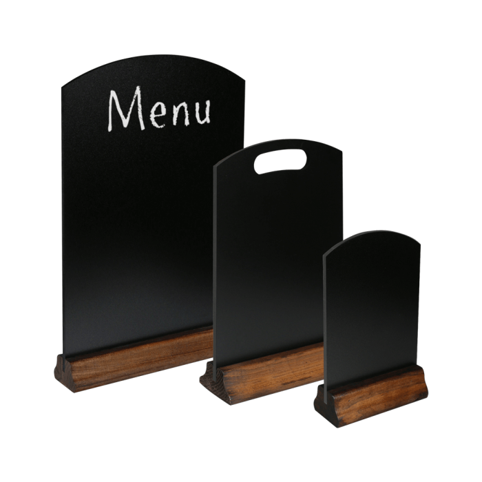 Tabletop Chalkboard Menus