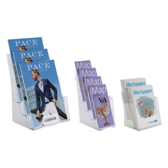 Tiered Wall Mounted Leaflet Holders
