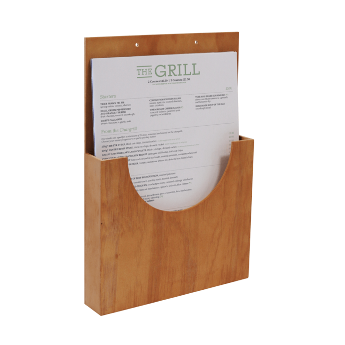 Wooden Leaflet Holder for walls and counters in A4 or A3