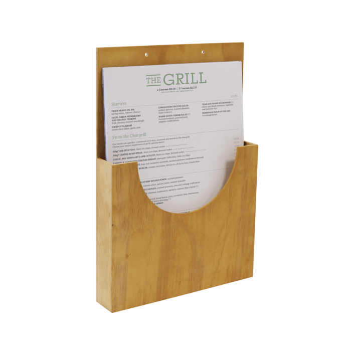 Wooden Leaflet Holder for walls and counters in A4 or A3