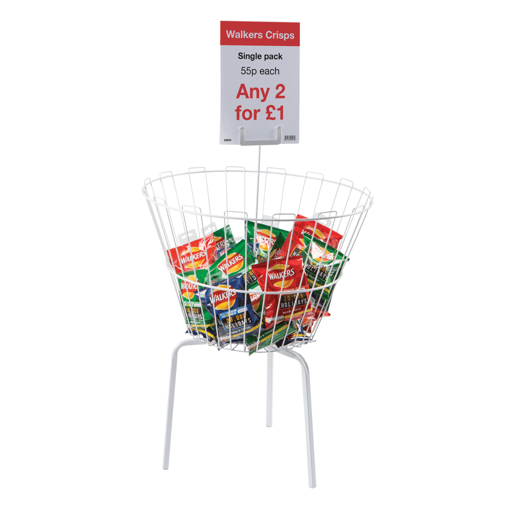 Round Dump Bin White Wire Dump Bins For Retail