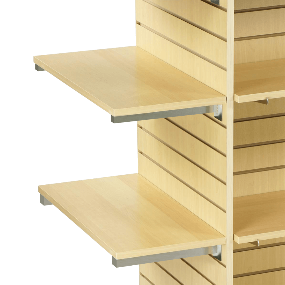 Wooden Slatwall Shelves With Brackets, Maple Shelving Board