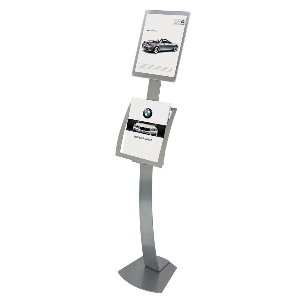 Floor Standing Sign Holder With Leaflet Holder