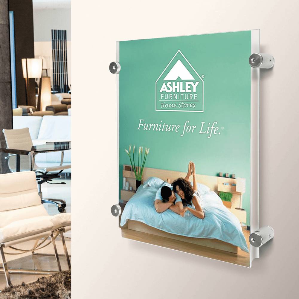 Acrylic Frame Panel Poster Kit Side Grip Standoff Poster