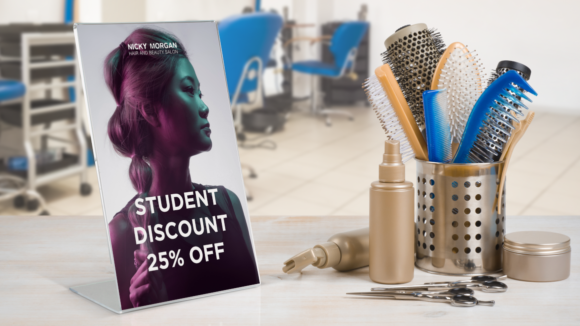 Hairdressing Signage And Salon Display Stands