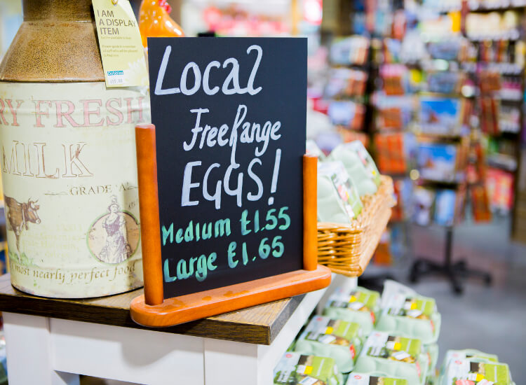 Chalkboard shop signs