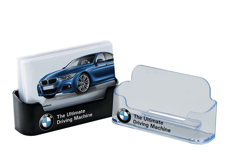 Branded acrylic business card holder