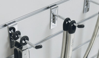 Metal slatwall accessories for retail