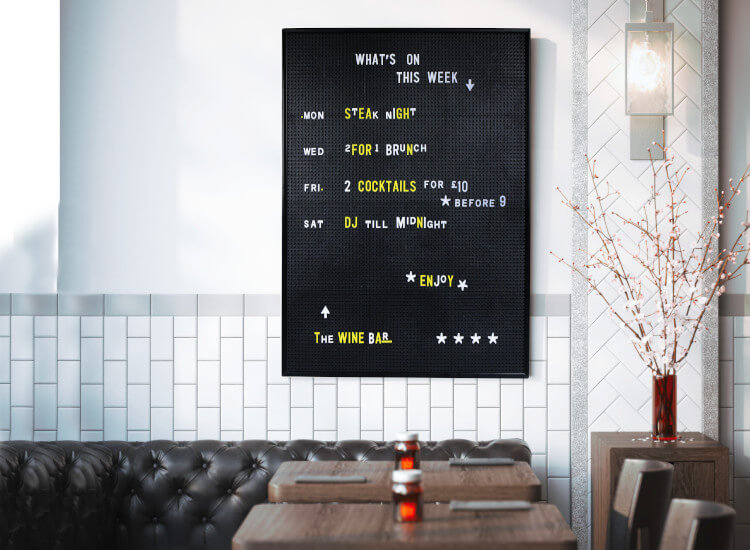 Pegboard hospitality signs accessories