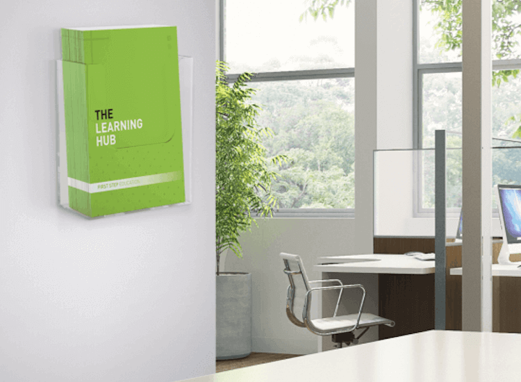 Wall mounted leaflet holders and folder holders