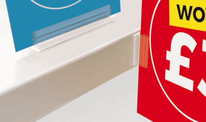 Retail shelf sign holders and shelf sign clips are a quick and easy display method for your shop shelf signs