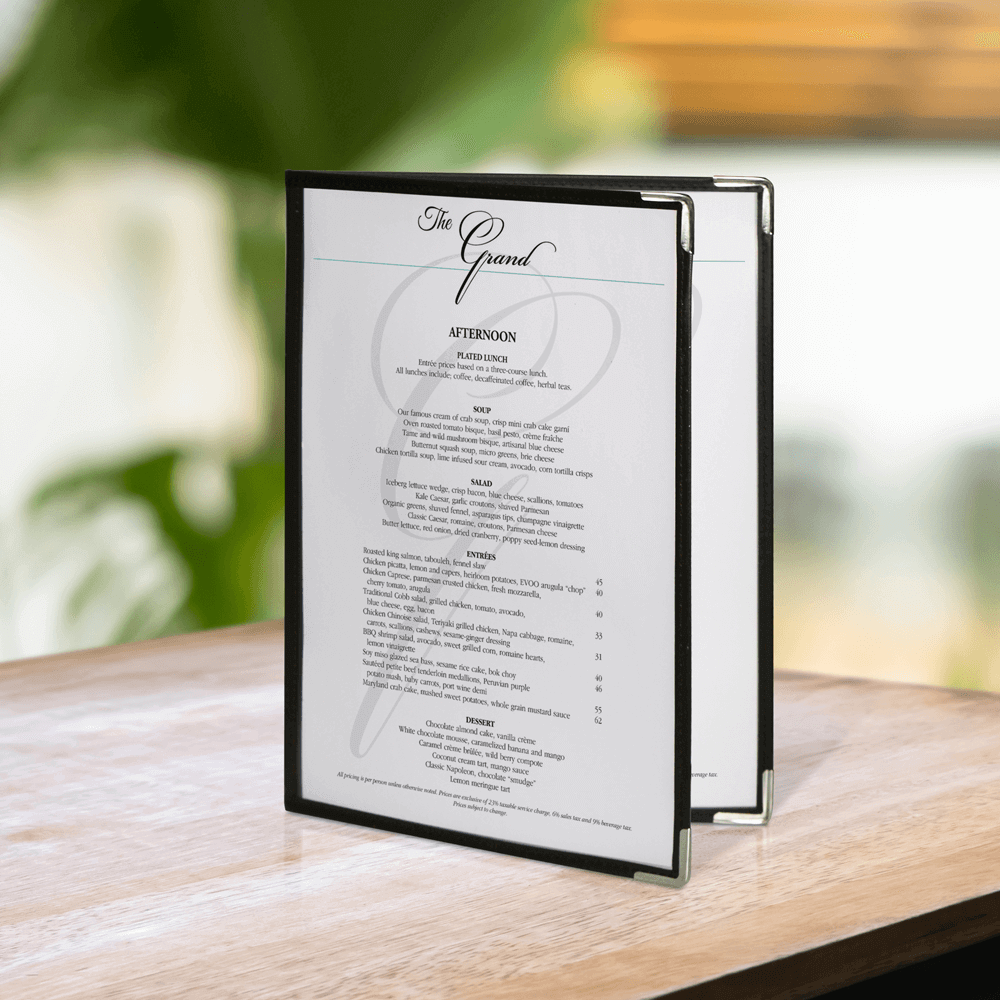Clear Menu Holder