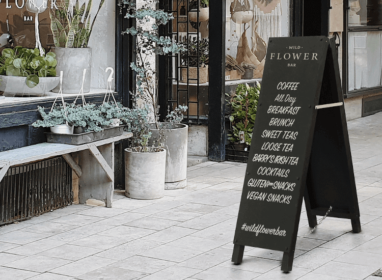 outdoor chalkboard pavement sign