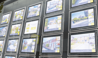 LED estate agency window displays