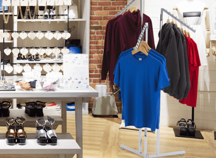 clothes rail displays for pop up shop