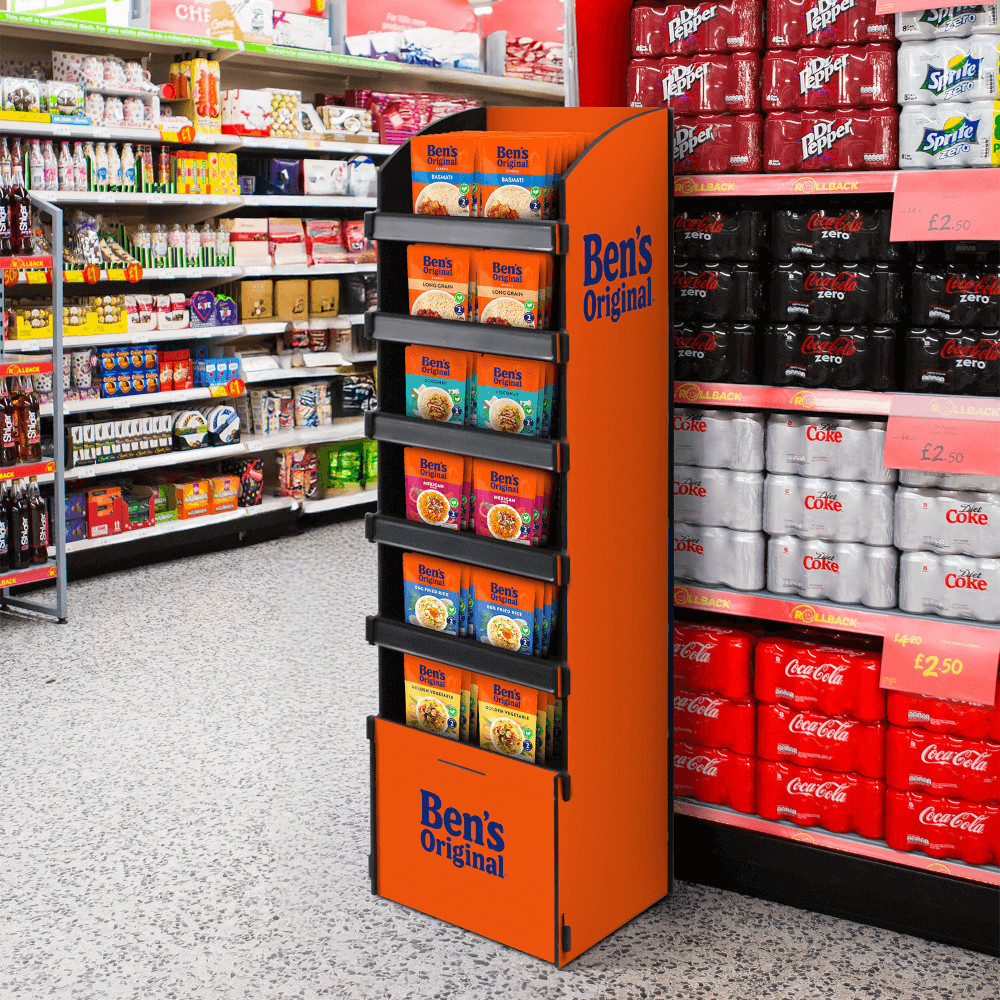 branded FSDU for supermarket aisle end displays
