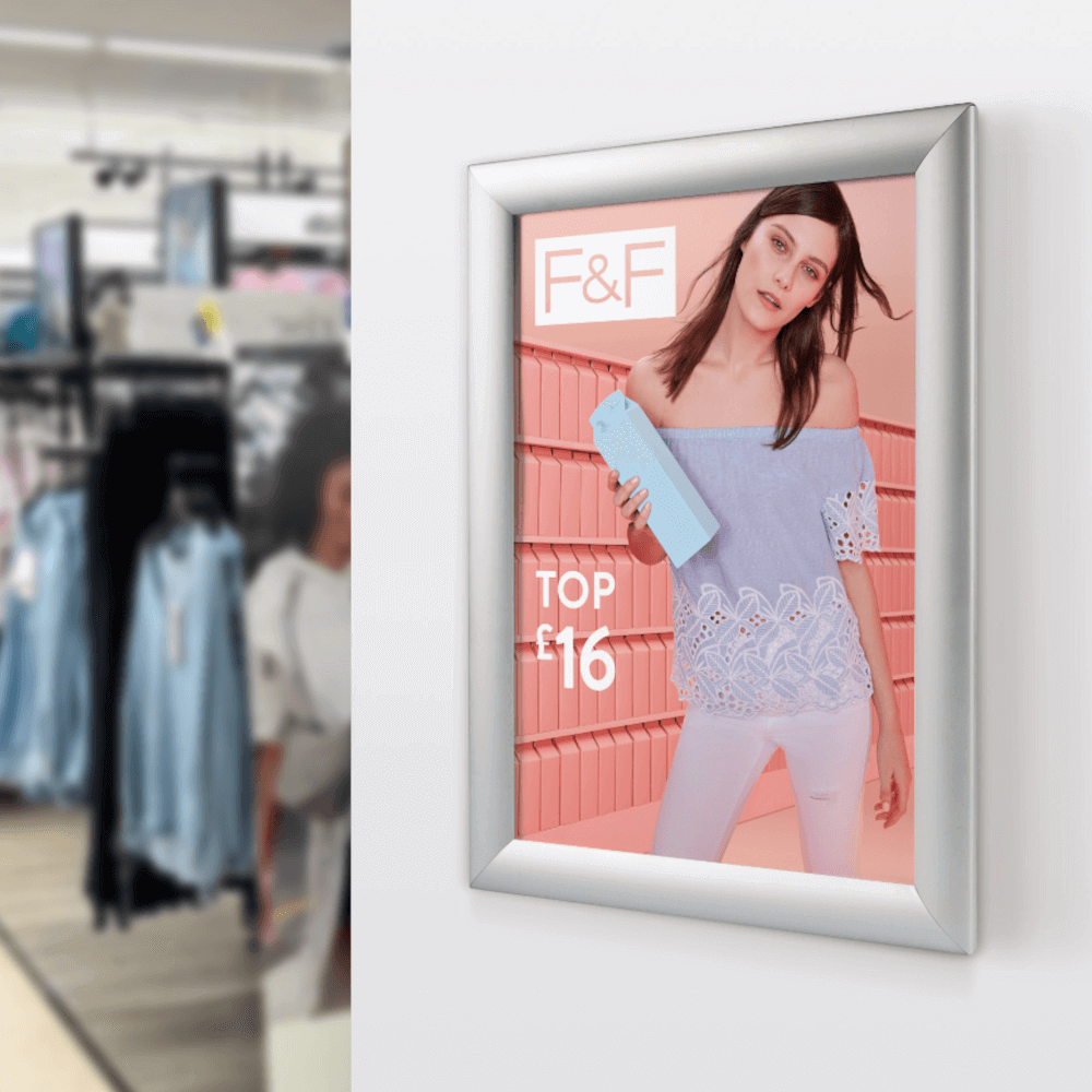 budget snap frame supermarket clothing section promotion