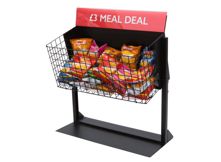 Bakery dump bin crisp display basket