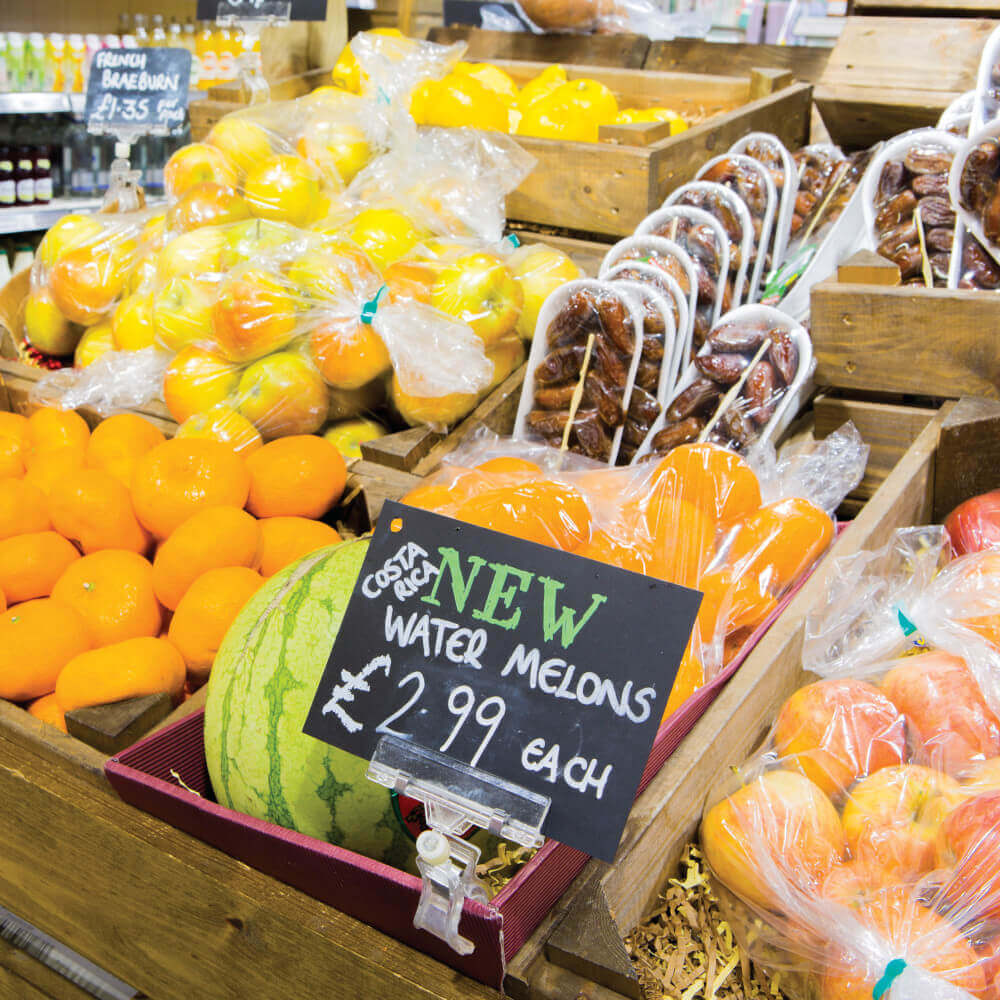 Plastic deli sign clips