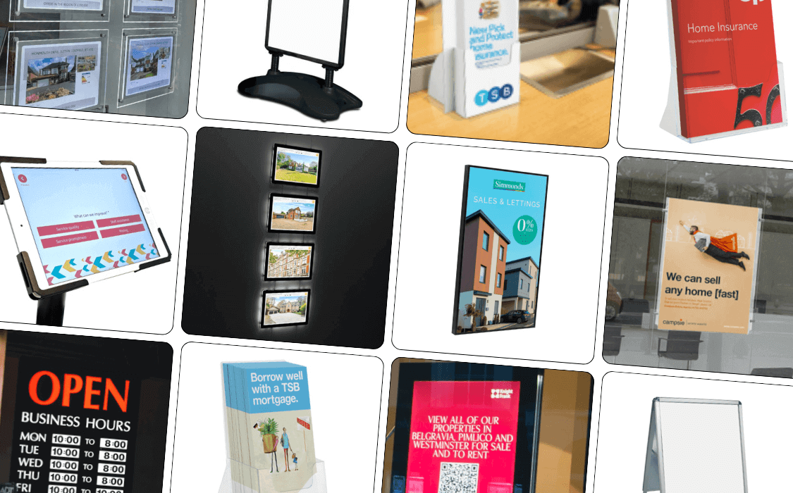 Displays for estate agents