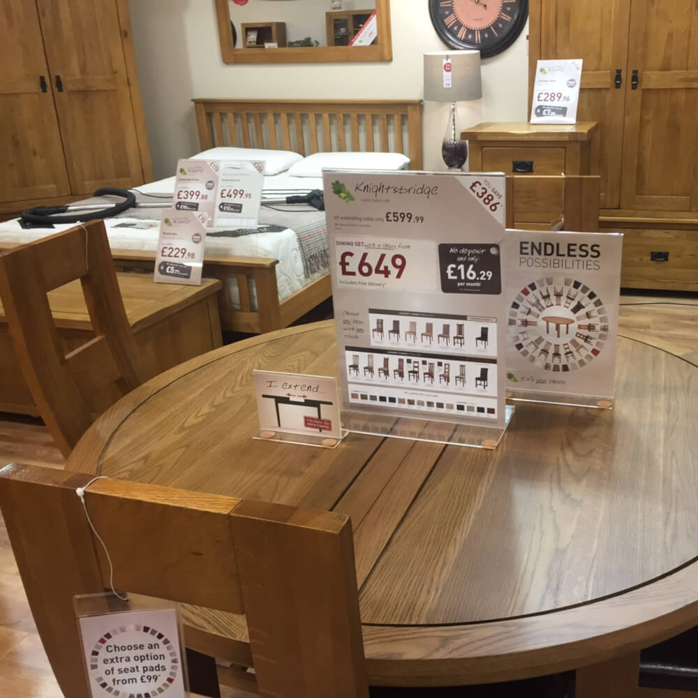 Homeware display signage