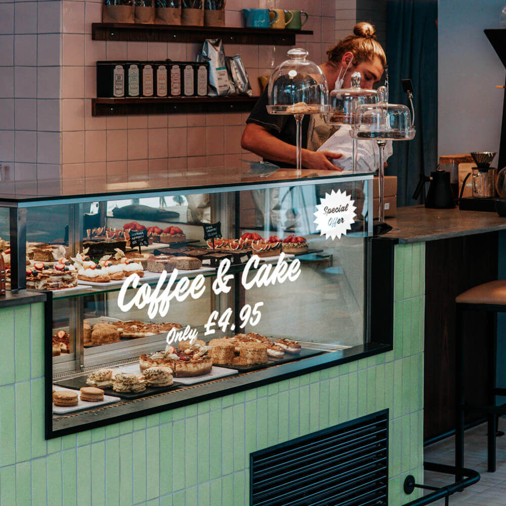 Liquid chalk counter display