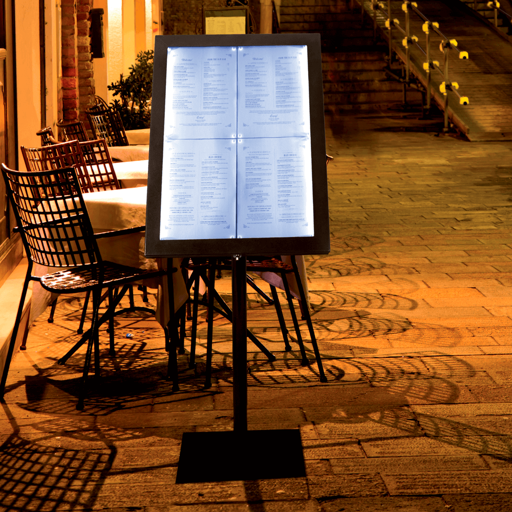 Waterproof outdoor menu display stand