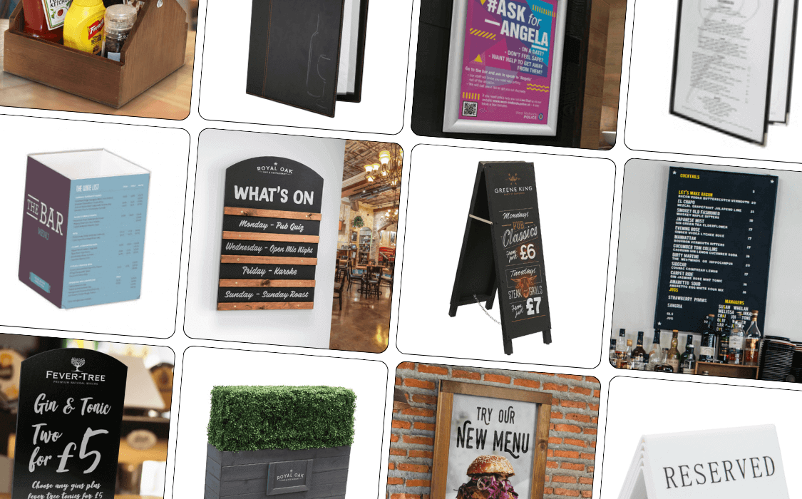 Displays for pubs, bars and nightclubs