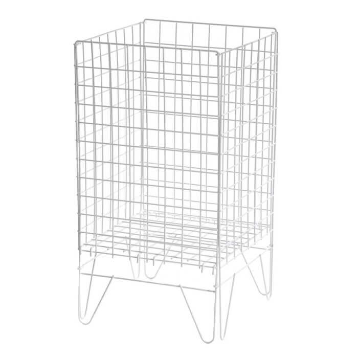collapsible white dump bin for retail