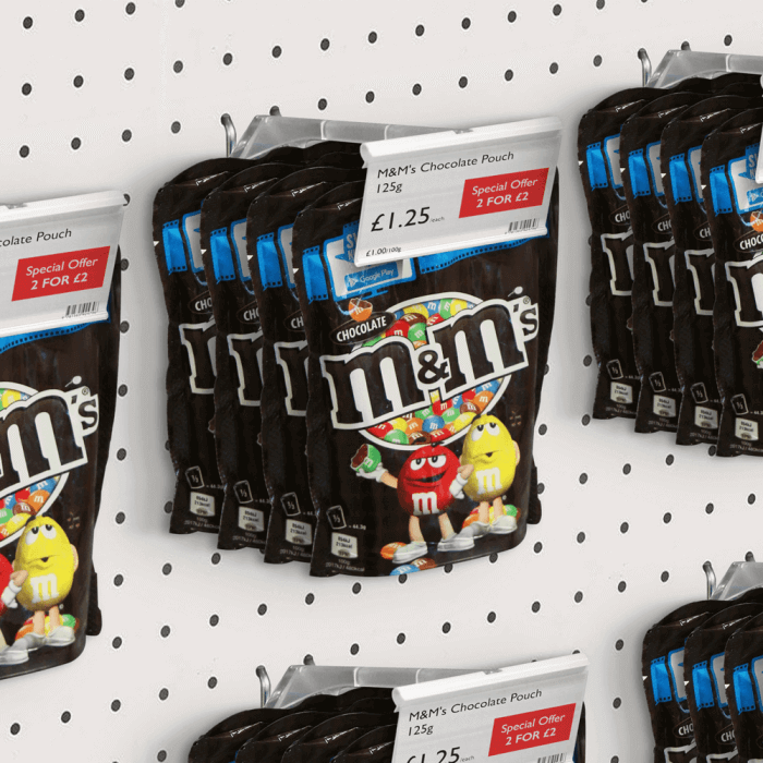 hook overarm ticket holder for retail merchandising