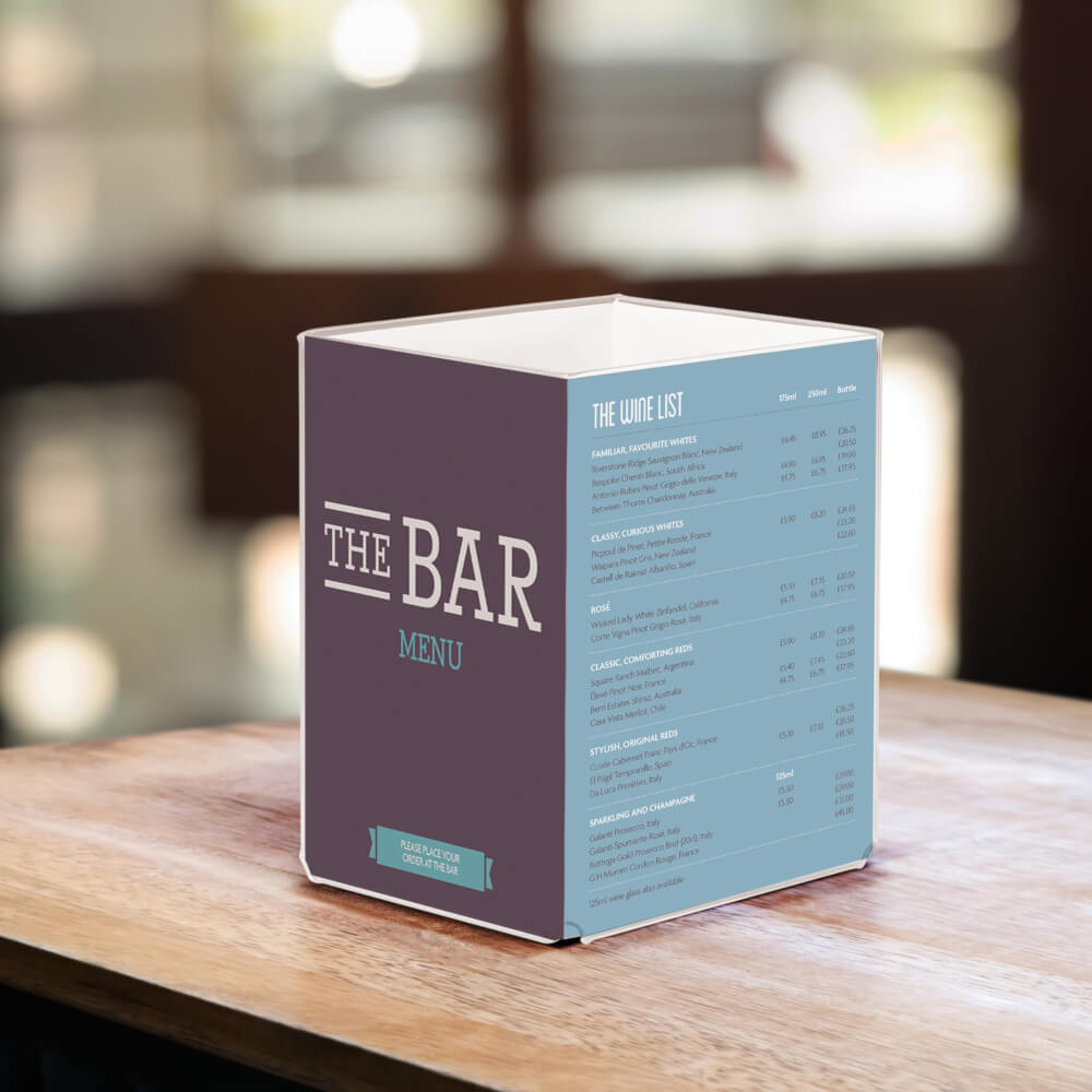 4 sided menu holder