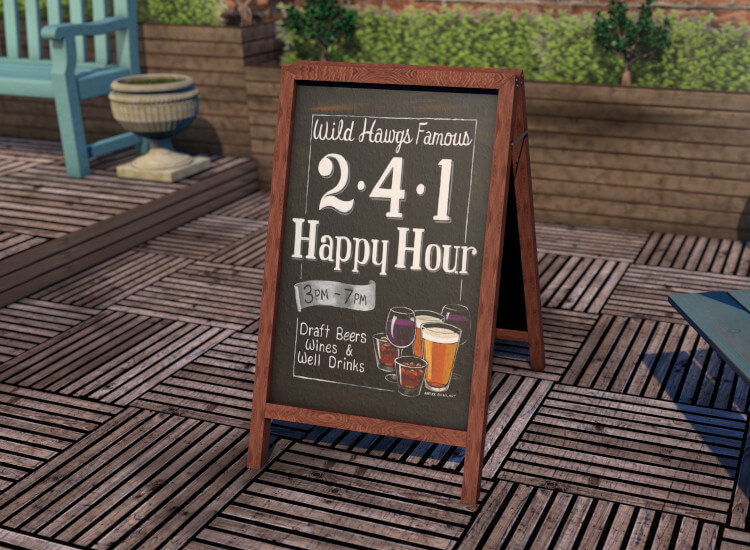 Bar menu sign displays