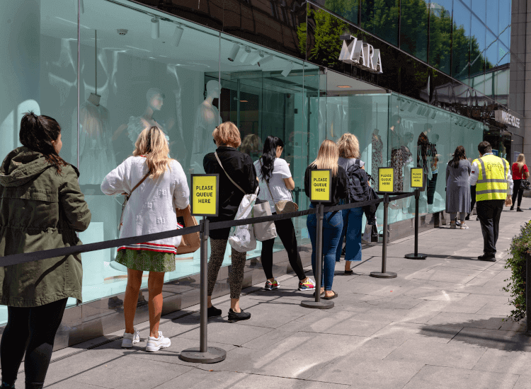 Black Friday queuing system outside shop