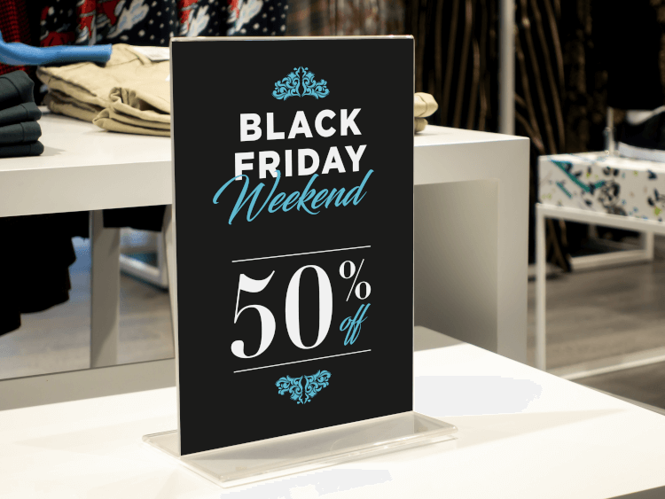 How to prepare for Black Friday retail promotions with tabletop sale signage