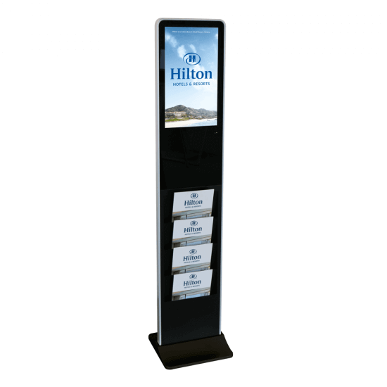Freestanding Digital Signage with Brochure Holder