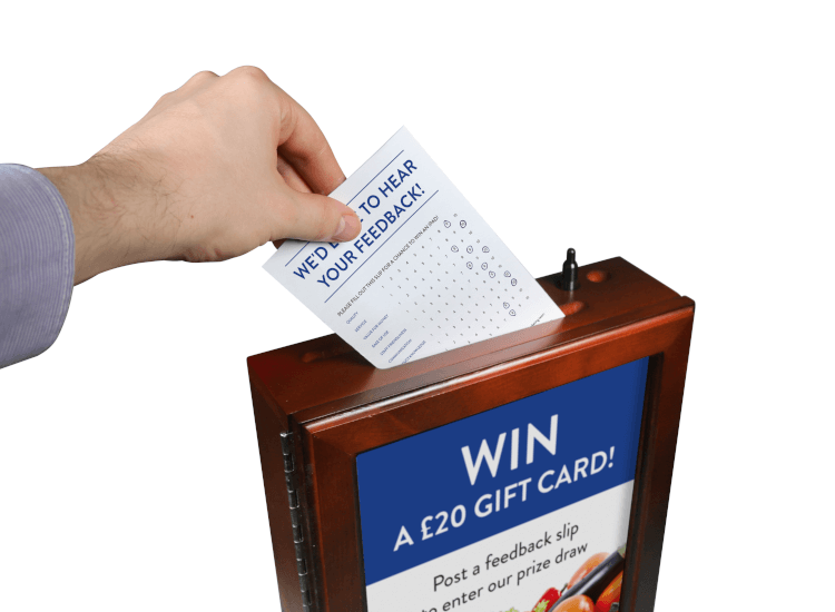 Incentivise feedback in your restaurants with a restaurant suggestion box to prompt your restaurant ideas