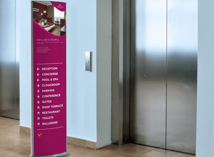 Freestanding wayfinding signs