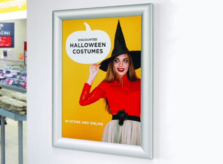 snap frame for halloween retail displays