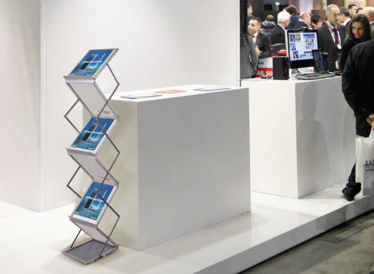Leaflet stand for exhibitions and trade shows