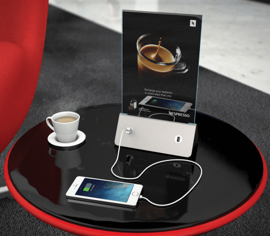 shopping experience power bank menu holder