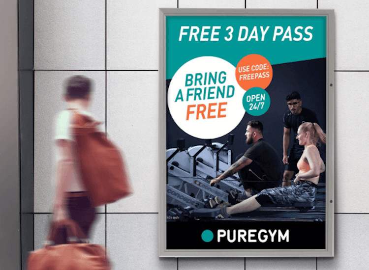 poster frame advertising gym promotions