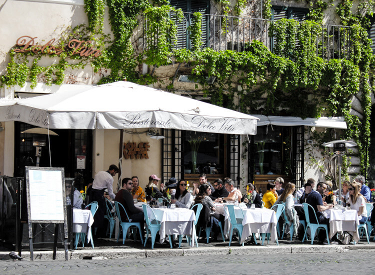 Outdoor signage outside a restaurant